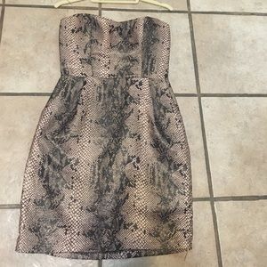 Pink snakeskin dress with pockets
